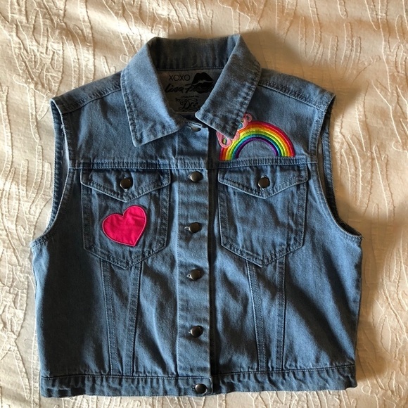 Vintage XOXO Lisa Frank  by Doe M (jr) Jean vest - Picture 5 of 11